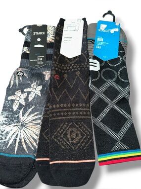 Stance Men’s OR Women’s Black Mystical Crew Socks - 3 PAIR SZ M UNISEX NWT